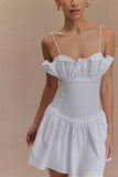 Janis Cotton Frill Mini Dress White
