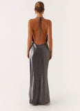Sleek Love Sequin Maxi Dress Silver Sequin