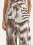 Brown Stripe Straight Leg Trouser