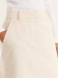 Cream Corduroy Skirt