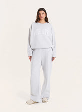 Light Grey 4th Wide Leg Branded Joggers