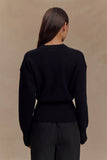 Alexia Buttoned Oversized Cardigan Black