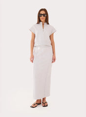Light Grey Cotton Maxi Sweat Skirt