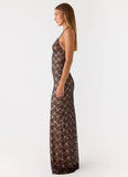 Zecca Lace Maxi Dress Chocolate
