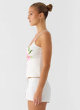 Garrix Bead Cami Top Ivory Reef