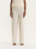 Cream Plisse Trouser