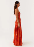 Eden Strapless Maxi Dress Amber