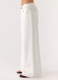 Neo Low Rise Wide Leg Denim Jeans Ivory
