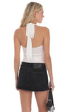Low Rise Denim Mini Skirt in Black
