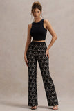 Jordanne Black Lace Flared Leg Trousers