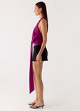 Right Back Halter Top Maroon