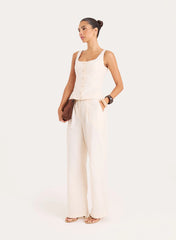 Cream Linen Blend Waistcoat Miriam