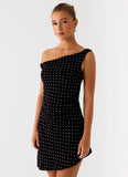 Delusional Mini Dress Black Polkadot