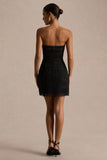 Kerry Black Lace Bandeau Mini Dress With Bow Detail