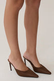 Bao Mesh Pointed Heel Chocolate