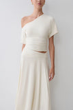 Luu Off Shoulder Slinky Top Ivory
