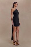 Claudette Slinky Mini Dress With Hardware Black