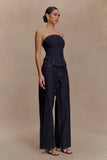 Monte Strapless Denim Corset Washed Indigo Blue