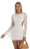Lace Long Sleeve Dress in White