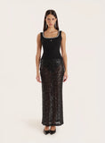 Black Embellished Trim Square Neck Vest Top