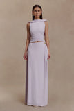 Bridget Slinky Maxi Skirt With Hardware Dusty Lilac
