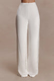 Sydney Straight Leg Satin Pants Ivory