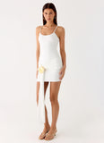 Paeonia Shell Mini Dress White