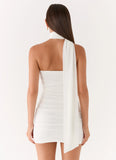 Breaking News Micro Mini Dress White