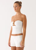 Doja Strapless Top White