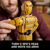 LEGO Star Wars C 3PO Buildable Droid Figure Build and Display Model with C 3PO Minifigure Star Wars Collectible for Home or Office Décor Nostalgic Gift Idea for Adults Fans or Collectors 75398