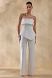 Zura White Square Neck Jumpsuit