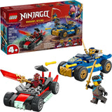 LEGO NINJAGO Rogue vs Drix Race Car Duel Building Toy for Preschool Kids Ninja Toy with Starter Brick for Boys Girls 4 Gift Idea for Birthdays Dragons Rising Fans 71840