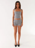Clayton Tailored Shorts Black Gingham