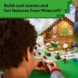 LEGO Minecraft Advent Calendar 2025 Building Toy Kids Holiday Countdown Set for Boys Girls Ages 7 24 Buildable Surprises 8 Minifigures for Gamers Collectible Gift for Christmas 21280
