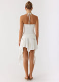 Khalida Jersey Halter Mini Dress White