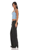 Straight Leg Jeans in Black Denim