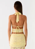 Farruko Jacquard Halter Top Butter