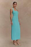 Jacqui Halter Knit Midi Dress Cyan Blue