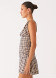 Tablo Drop Waist Mini Dress Check Print