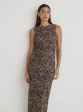 Leopard Print Mesh Maxi Dress Derry
