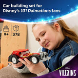 LEGO Disney Cruella De Vils Car Building Toy 101 Dalmations Pretend Play Vehicle Building Set for Girls Boys Ages 9 Gift Idea for Birthdays 43277