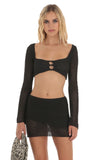 Crochet Two Piece Set in Black