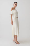 Luu Off Shoulder Slinky Top Ivory