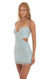 Sequin Corset Dress in Blue