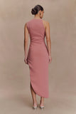 Virginia Suiting Embroidered Midi Dress Burnt Rose