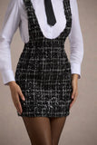 Oxford Black Boucle Sleeveless Pinafore