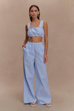 Hansen Wide Leg Pants Blue Pinstripe