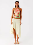 Loreta Beaded Tie Back Top Jungle Floral