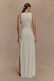 Kaiden Slinky Beaded Maxi Dress Ivory