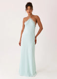 Samaria Halter Maxi Dress Aqua